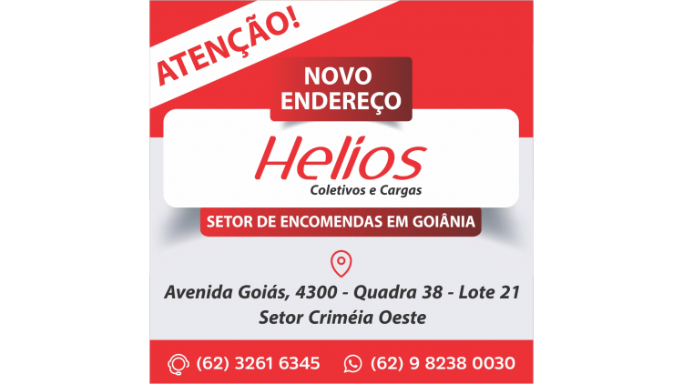 O novo endereço do nosso setor de encomendas em Goiânia é na Avenida Goiás, 4300 - Quadra 38 - Lote 21 - Setor Criméia Oeste.Telefones para contato : (62) 32616345 e (62) 982380030